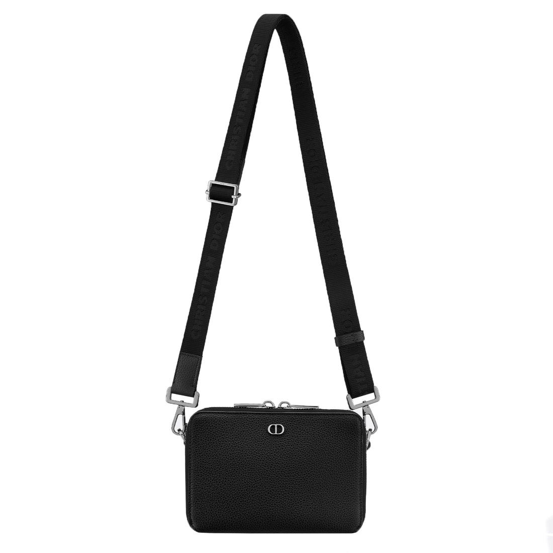Dior Black Grained Calfskin CD Messenger Bag