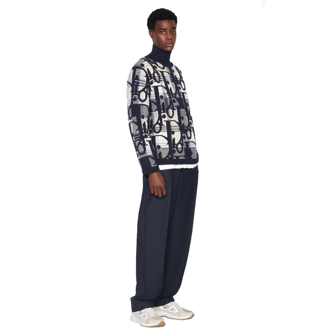 Dior Oblique Jacquard Stand Collar Sweater