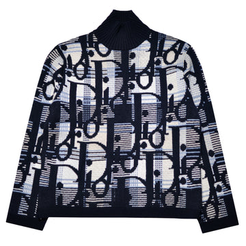 Dior Oblique Jacquard Stand Collar Sweater