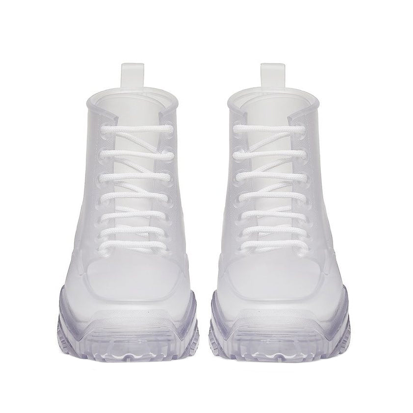 dior transparent high top rubber boots