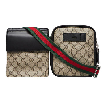 Gucci GG Supreme Two Pocket Belt Bag