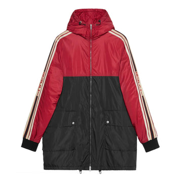 Gucci Logo Striped Nylon Coat