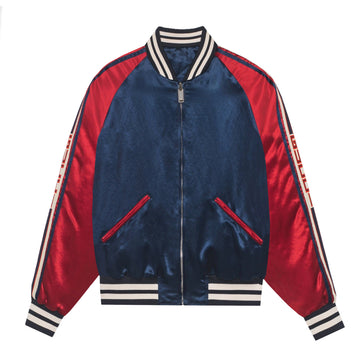 Gucci Reversible Logo Striped Varsity Jacket