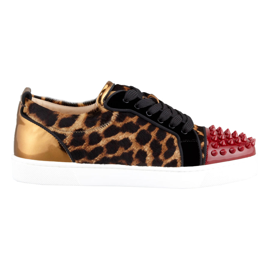 Christian Louboutin Junior Leopard-Print Spike Sneaker