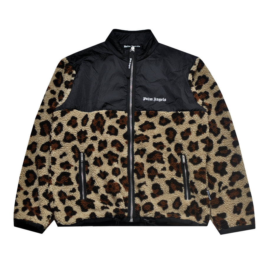 Palm Angels Leopard Printed Sherpa Jacket