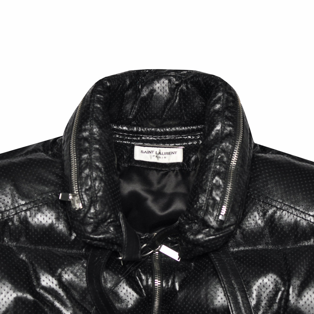 Saint Laurent Lambskin Leather Down Jacket