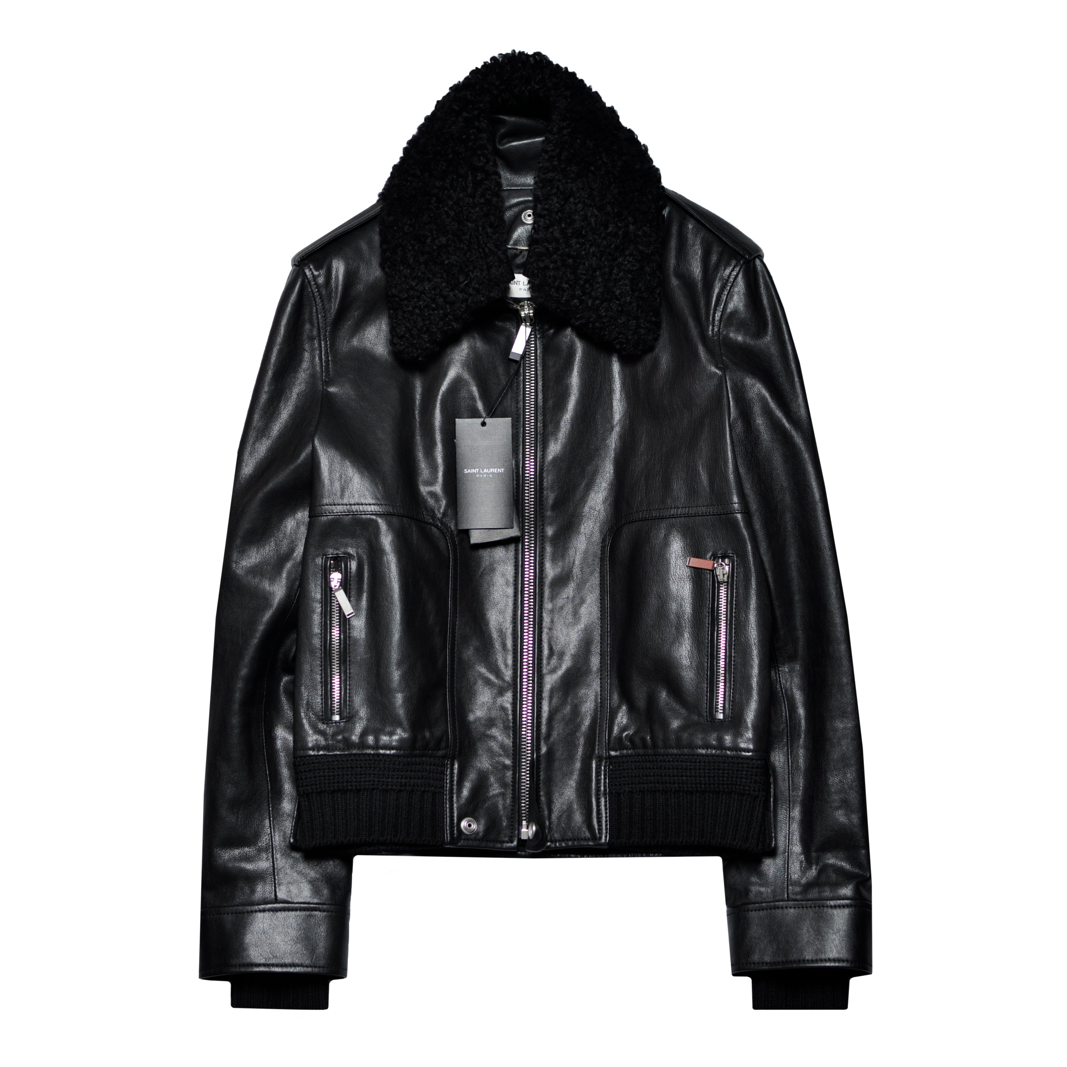 Saint Laurent Shearling Flight Leather Jacket – Haiendo Shop