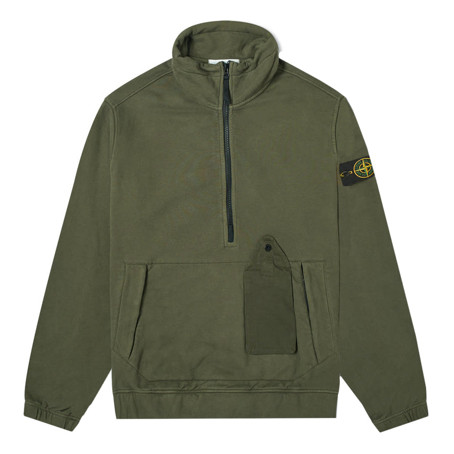 Stone Island Quarter Zip Pocket Sweatshirt